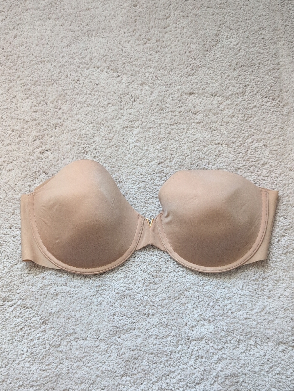 Victoria's Secret Strapless Nude Padded Bra - Smooth Seamless Support- 38C